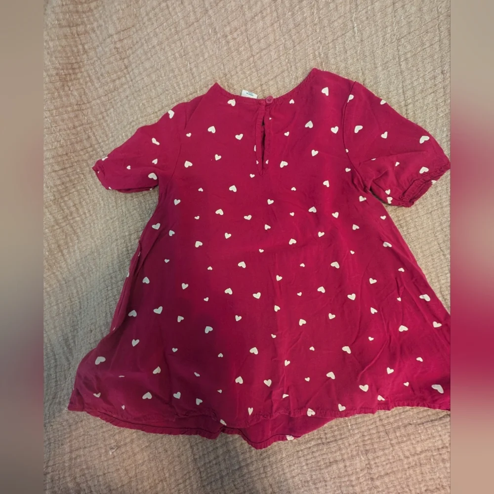 Old Navy Pink And White Heart Patterned Swing Dress Size 2T